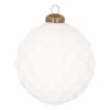 Geometrische Glazen Kerstbal 10 Cm Wit