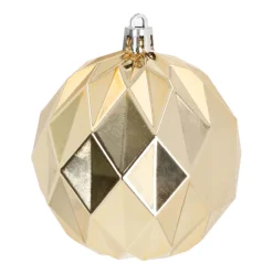 Geometrische Kerstballen 4 St | Lichtgoud | Kunststof | 8 Cm