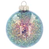 Glazen 'Galaxy' Kerstbal Met Glitters (binnenkant)