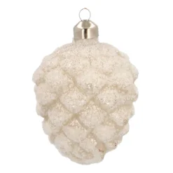 Glazen Kerstbal | Dennenappel Oudzilver | 10 Cm