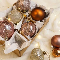 Glazen Kerstbal | Roze Met Swirl | 8 Cm