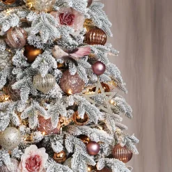 Glazen Kerstbal | Roze Met Swirl | 8 Cm