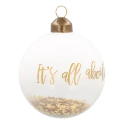 Glazen Kerstbal 'It's All About Christmas' | Transparant | Met Sterrenvulling