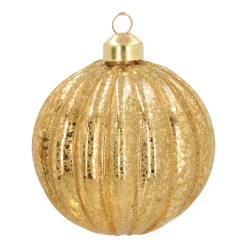 Glazen Kerstbal 'lampion' | Lichtgoud | 8 Cm