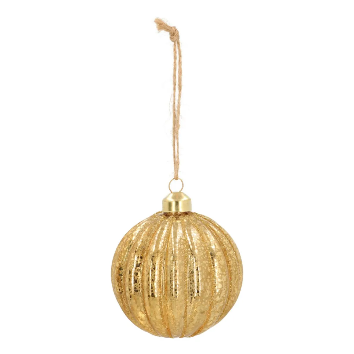 Glazen Kerstbal 'lampion' | Lichtgoud | 8 Cm