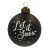 Glazen Kerstbal 'Let It Snow' | Zwart & Wit