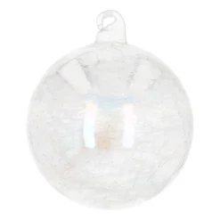 Glazen Kerstbal Met Draad | 8 Cm | Olie-effect | Transparant