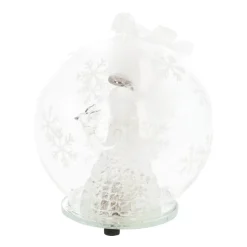 Glazen Kerstbal Met Engel En Duif LED 10 Cm