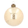 Glazen Kerstbal Met Frost | Lichtgoud | 8 Cm