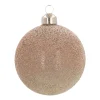 Glazen Kerstbal Met Kralen | Taupe | 8 Cm
