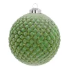 Glazen Kerstbal Met Reliëf | Kerstgroen | 10 Cm