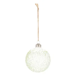 Glazen Kerstbal Met Spikkels | Eucalyptus | 8 Cm