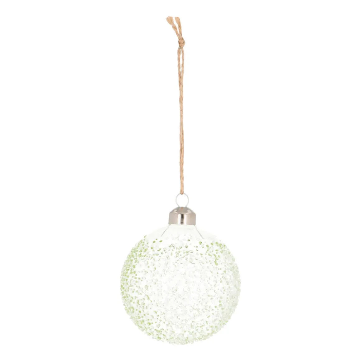 Glazen Kerstbal Met Spikkels | Eucalyptus | 8 Cm