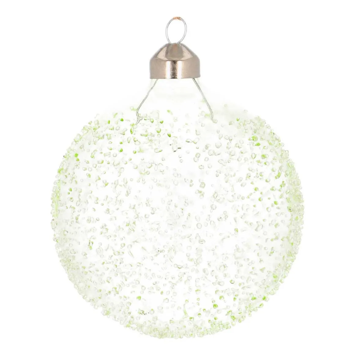 Glazen Kerstbal Met Spikkels | Eucalyptus | 10 Cm