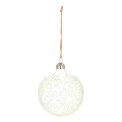 Glazen Kerstbal Met Spikkels | Eucalyptus | 10 Cm