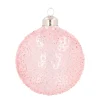 Glazen Kerstbal Met Spikkels | Roze | Transparant | 8 Cm