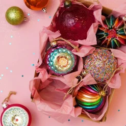 Glazen Kerstbal Regenboog | Swirl | 8 Cm