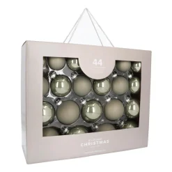 Glazen Kerstballen 44 St | Cottagegreen | 5-8 Cm | In Koffer