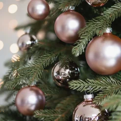 Glazen Kerstballen 44 St | Roze | 5-8 Cm | In Koffer