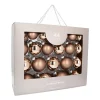 Glazen Kerstballen 44 St | Taupe | 5-8 Cm | In Koffer