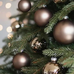 Glazen Kerstballen 44 St | Taupe | 5-8 Cm | In Koffer