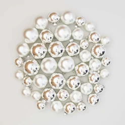Glazen Kerstballen 44 St | Zilver | 5-8 Cm | In Koffer