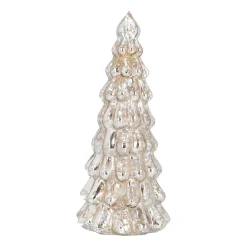 Glazen Kerstboom | Zilver | 6 LED | 21 Cm