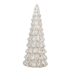 Glazen Kerstboom | Zilver | 8 LED | 27 Cm