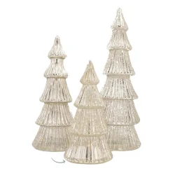 Glazen Kerstboom | Zilver | 7 LED | 19 Cm