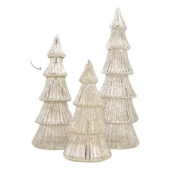 Glazen Kerstboom | Zilver | 10 LED | 27 Cm