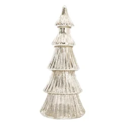 Glazen Kerstboom | Zilver | 10 LED | 27 Cm