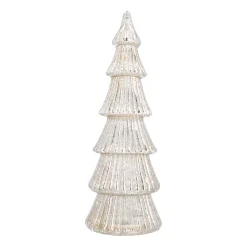 Glazen Kerstboom | Zilver | 15 LED | 37 Cm