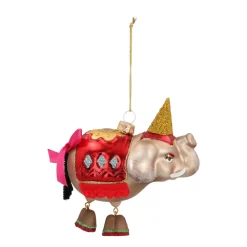 Glazen Kersthanger Circus-olifant | Handgeschilderd | Multi | 11 Cm