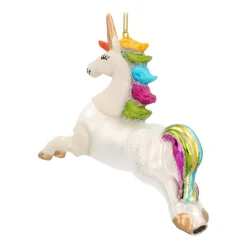 Glazen Kersthanger Eenhoorn | Handgeschilderd | Multi | 12 Cm