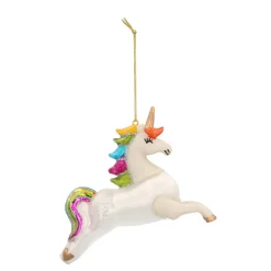 Glazen Kersthanger Eenhoorn | Handgeschilderd | Multi | 12 Cm