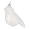 Glazen Kersthanger Geometrische Vogel | Wit | 9 Cm