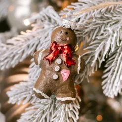 Glazen Kersthanger Peperkoekmannetje | Bruin | 8 Cm