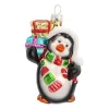 Glazen Kersthanger Pinguïn Met Cadeaus | Multikleur | 9 Cm