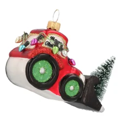 Glazen Kersthanger Sneeuwschuiver | Rood | 9 Cm