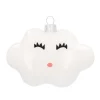 Glazen Kersthanger Wolkje | Handgeschilderd | Wit | 11 Cm