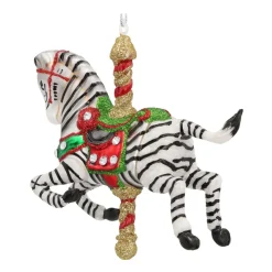 Glazen Kersthanger Zebra | Handgeschilderd | Multi | 11 Cm