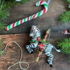 Glazen Kersthanger Zebra | Handgeschilderd | Multi | 11 Cm