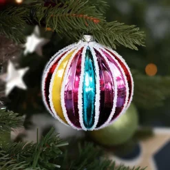 Glazen Regenboog Kerstbal | 8 Cm
