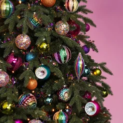 Glazen Regenboog Kerstbal | Met Glitter | 10 Cm