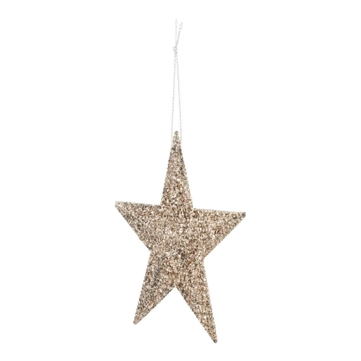 Glitter Kerstster 11cm Champagne
