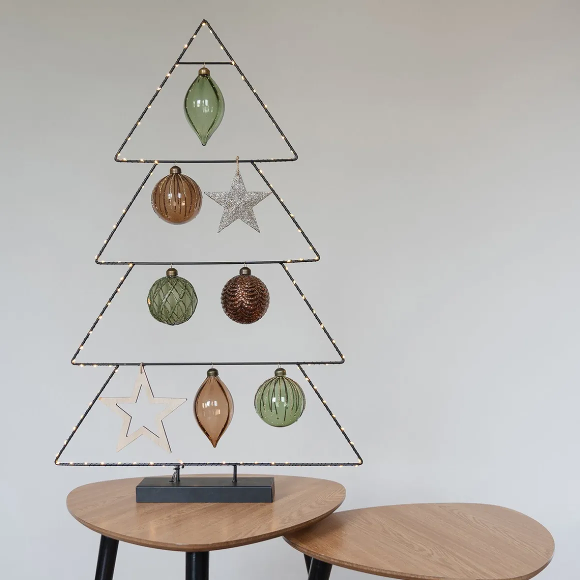 Glitter Kerstster 11cm Champagne