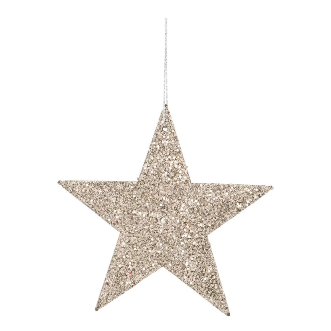Glitter Kerstster 11cm Champagne