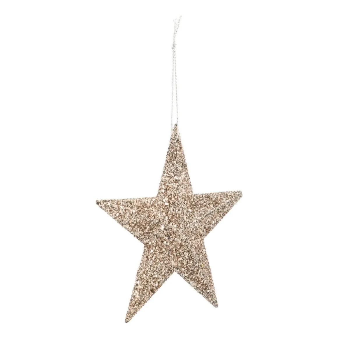 Glitter Kerstster 11cm Champagne
