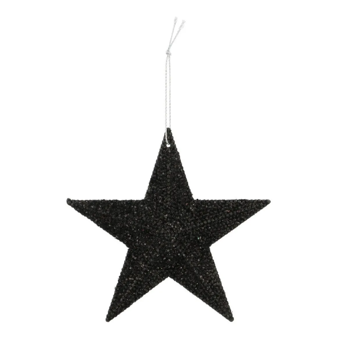 Glitter Kerstster 11cm Zwart