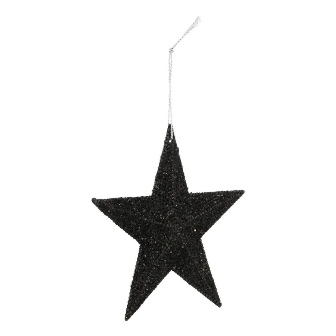 Glitter Kerstster 11cm Zwart